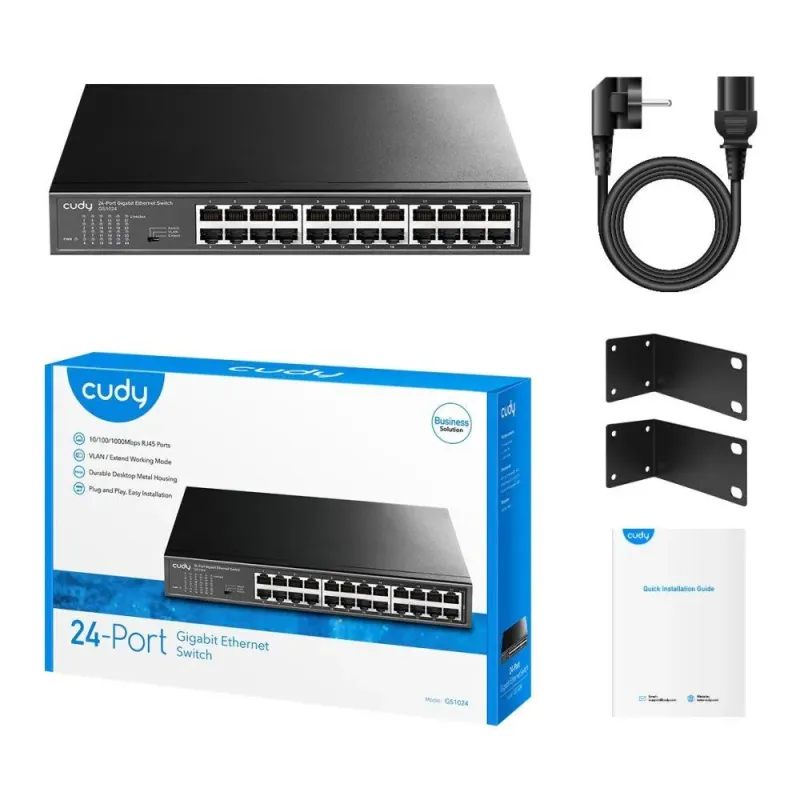 CUDY GS1024 | przełącznik sieciowy, 24-portowy, Gigabit, Metalowa obudowa