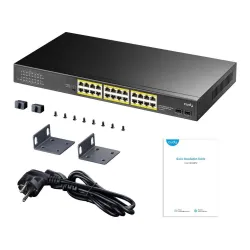 CUDY GS1028PS2 | przełącznik sieciowy, 24-portowy, Gigabit, PoE+, 300W