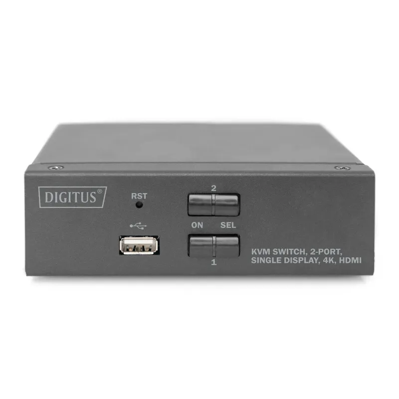 Przełącznik KVM DIGITUS 2 portowy HDMI, 4K 30Hz