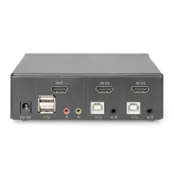 Przełącznik KVM DIGITUS 2 portowy HDMI, 4K 30Hz