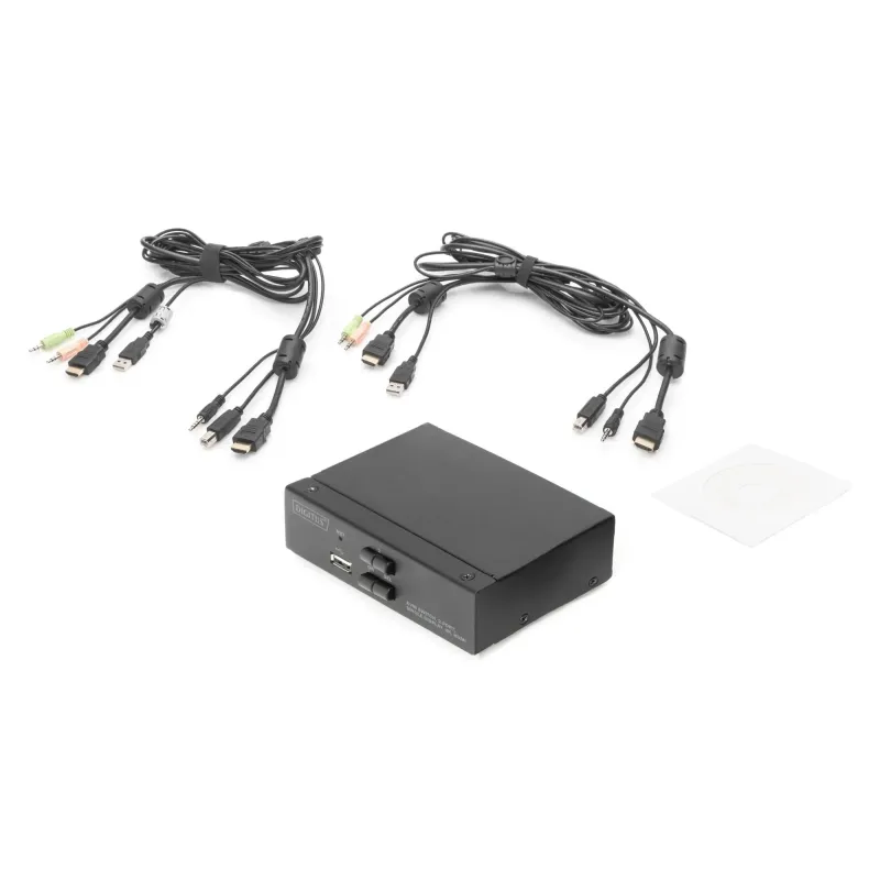 Przełącznik KVM DIGITUS 2 portowy HDMI, 4K 30Hz
