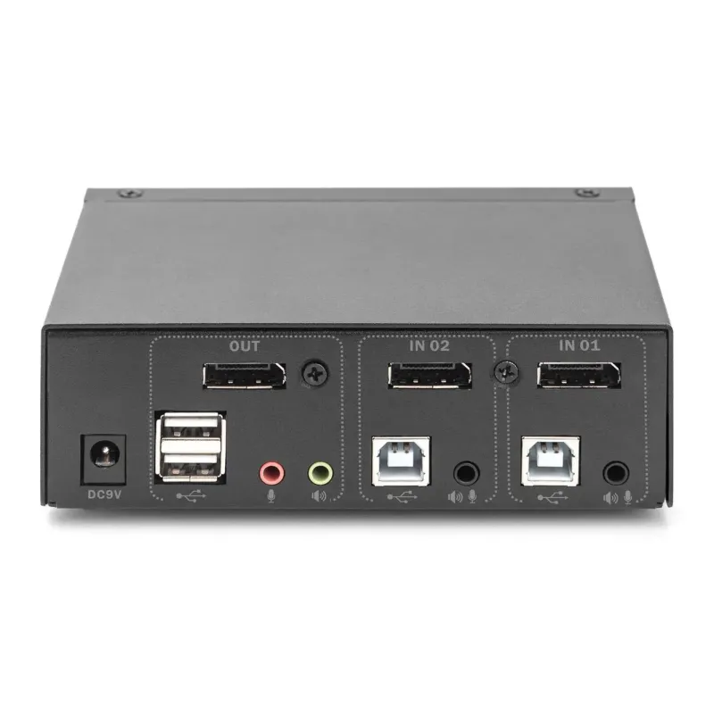 Przełącznik KVM DIGITUS 2 portowy DisplayPort, 4K 60Hz