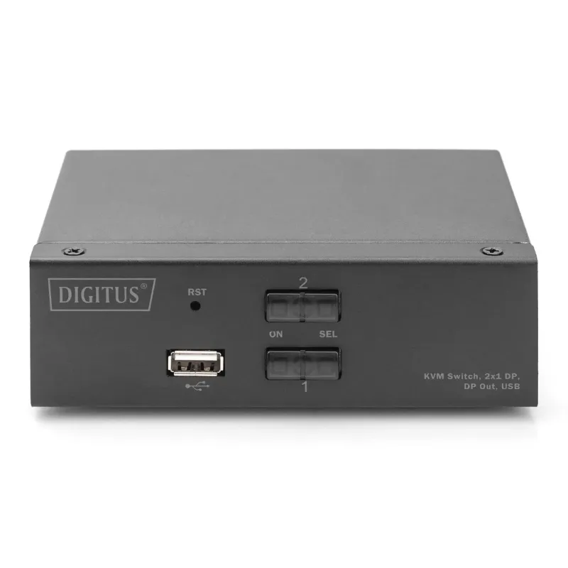 Przełącznik KVM DIGITUS 2 portowy DisplayPort, 4K 60Hz