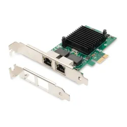 Karta sieciowa DIGITUS przewodowa PCI Express 2x RJ45 Gigabit