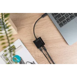 Karta sieciowa DIGITUS przewodowa USB 3.0 Typ C do RJ45 Gigabit Ethernet