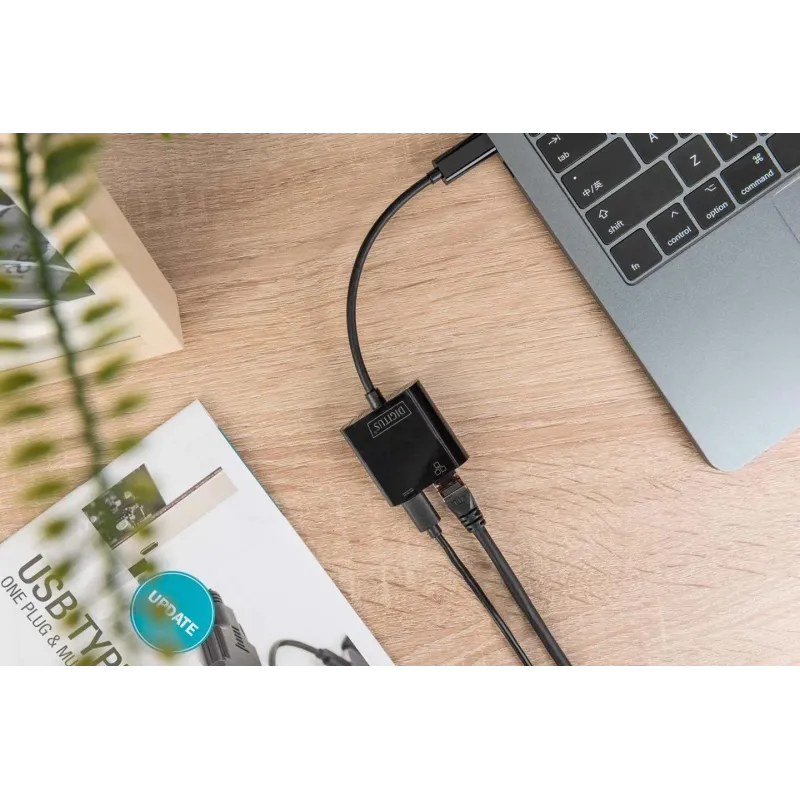 Karta sieciowa DIGITUS przewodowa USB 3.0 Typ C do RJ45 Gigabit Ethernet