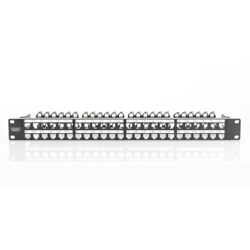 Patch panel pusty DIGITUS 19" 48 port 1U do modułów keystone (RAL 9005)