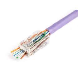 Wtyk RJ45 (8P8C) przelotowy DIGITUS kat.6 nieekranowany, AWG 26-24,