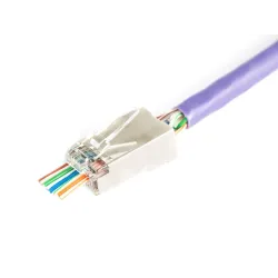 Wtyk RJ45 (8P8C) przelotowy DIGITUS kat.6 ekranowany, AWG 26-24, opakowanie