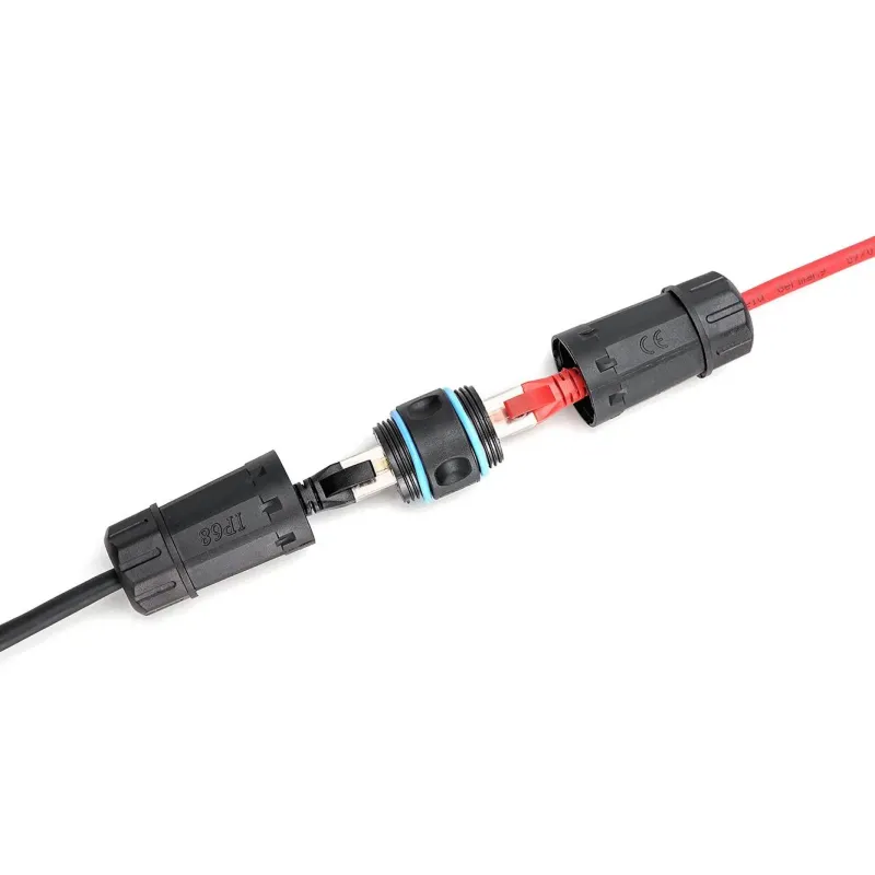 Złącze DIGITUS zewnętrzne kat.6A, stopień ochrony IP68 Połączenie RJ45-RJ45