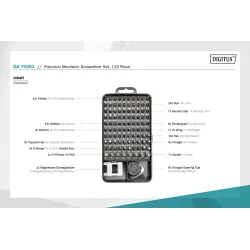 Zestaw narzędzi DIGITUS 115 częściowy śrubokręt/wkrętak