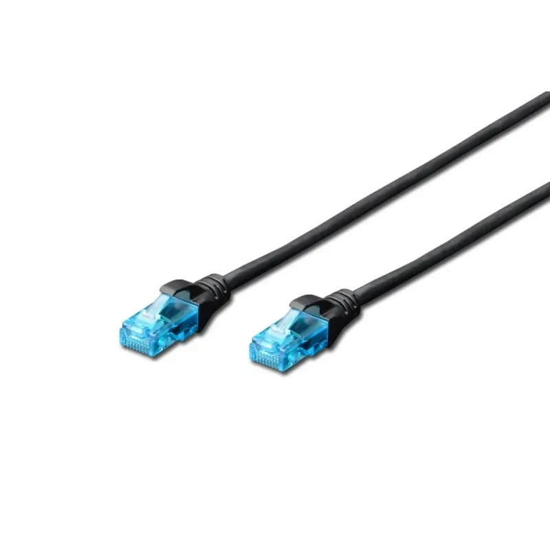 Patchcord DIGITUS UTP kat. 5e 10m PVC czarny | PartsPC.pl