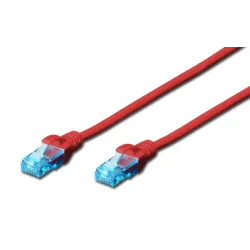 Patchcord DIGITUS UTP kat. 5e 15m PVC czerwony