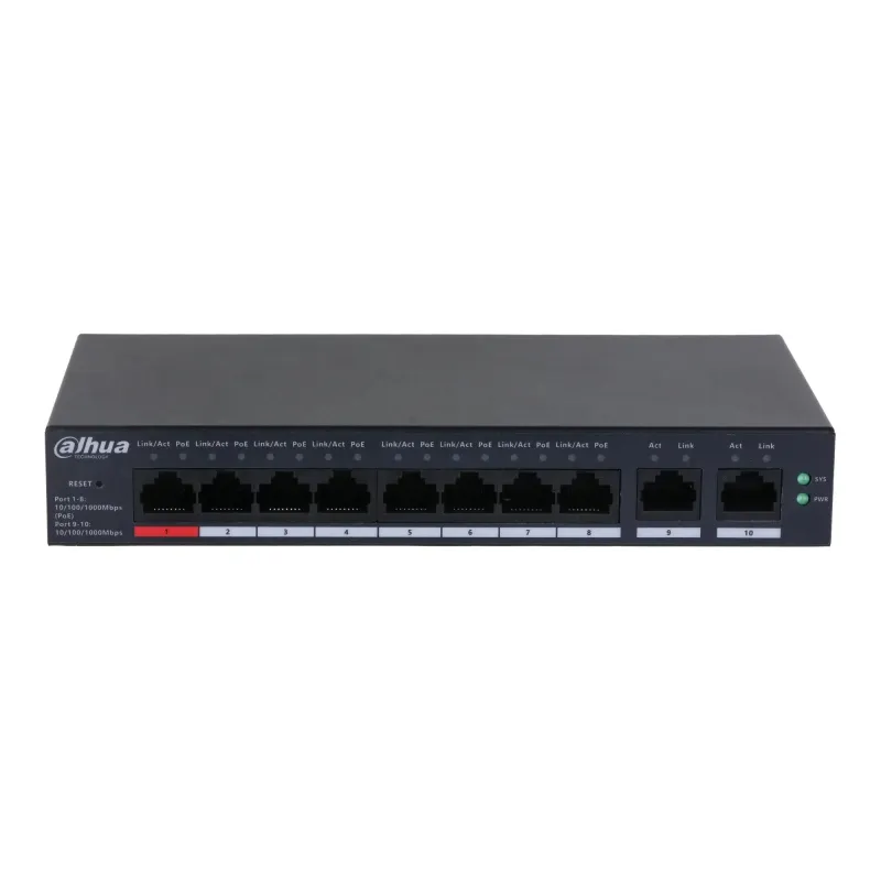 Switch zarządzalny Dahua CS4010-8GT-110 8x1GbE 2x1GbE uplink PoE 110W
