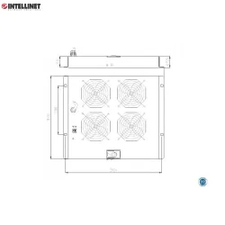 Panel chłodzący Intellinet Rack 19" 4x23W, sufitowy z termostatem