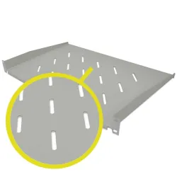 Półka do szafy 19" Intellinet 300mm 1U perforowana, szara | PartsPC.pl
