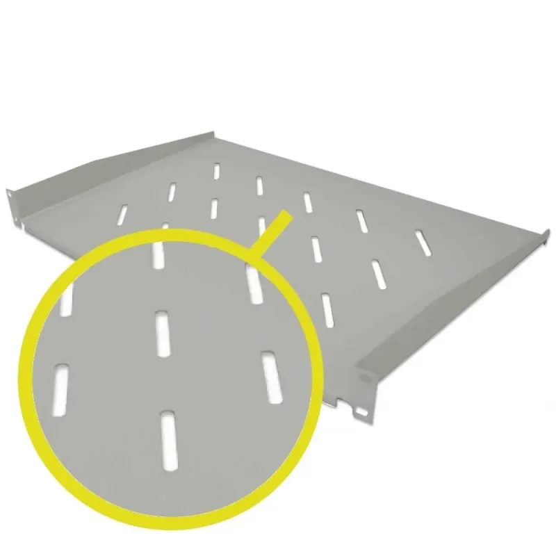 Półka do szafy 19" Intellinet 300mm 1U perforowana, szara | PartsPC.pl