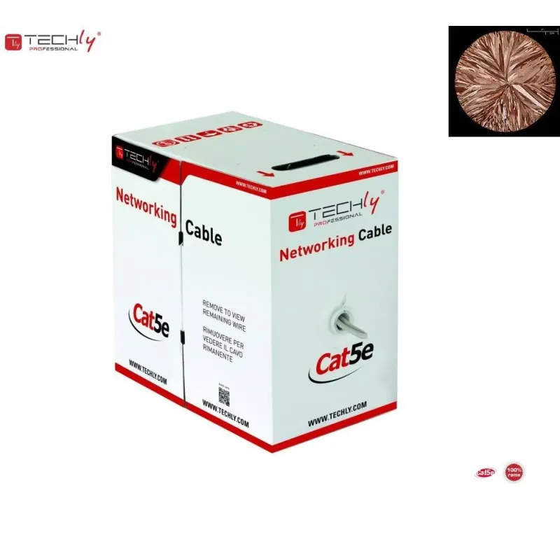 Kabel instalacyjny 100% miedź Intellinet skrętka Cat5e UTP drut, 305m biały