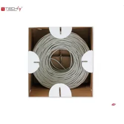 Kabel instalacyjny Intellinet skrętka Cat6 UTP drut SOHO CCA 305m, szary