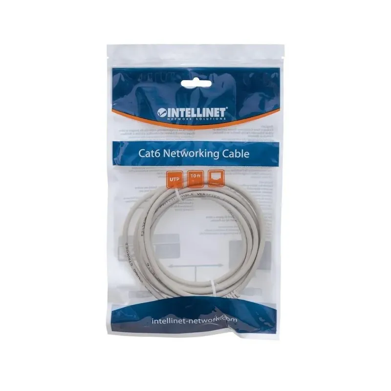 PatchCord 100% miedź Intellinet Cat.6 UTP, 0,5m, szary