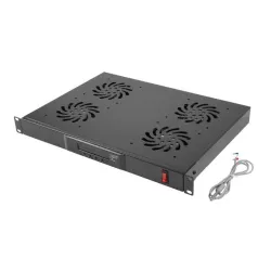 Panel wentylacyjny Lanberg LCD poziomy 1U z termostatem do szaf 19" 4