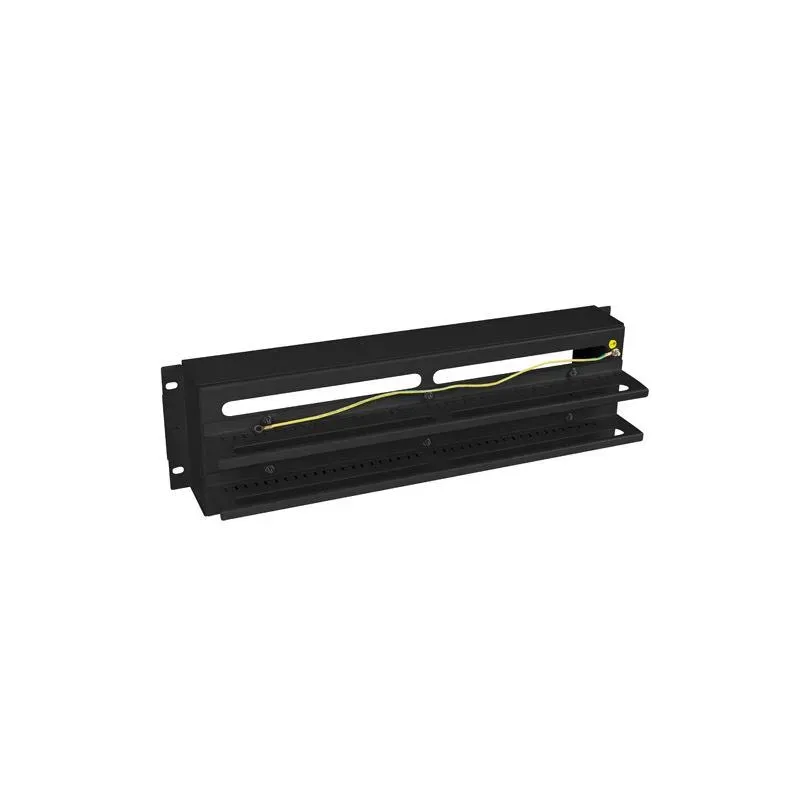 Panel dystrybucji napięć Lanberg 19" 3U z szyną DIN TS-35 czarny