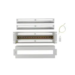 Panel dystrybucji napięć Lanberg 19" 3U z szyną DIN TS-35 szary