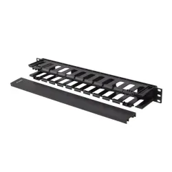 Organizer kabli Lanberg AK-1703-B 19" 1U plastikowy z zaślepką typ A czarny