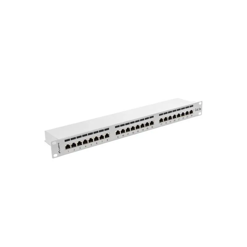 Patch panel Lanberg PPS5-1024-S 24 port 1U kat.5e ekranowany szary