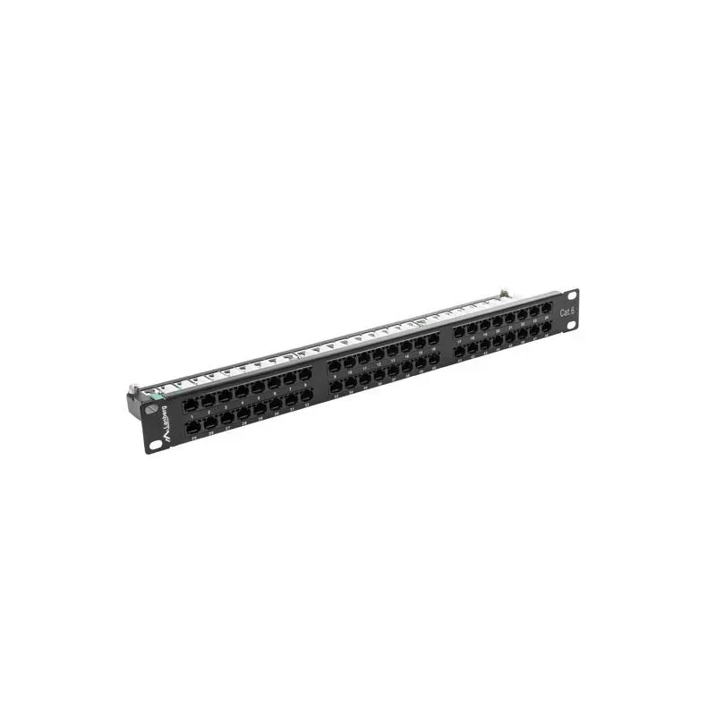 Patch panel Lanberg PPU6-1048-B 48 port 1U kat.6 czarny