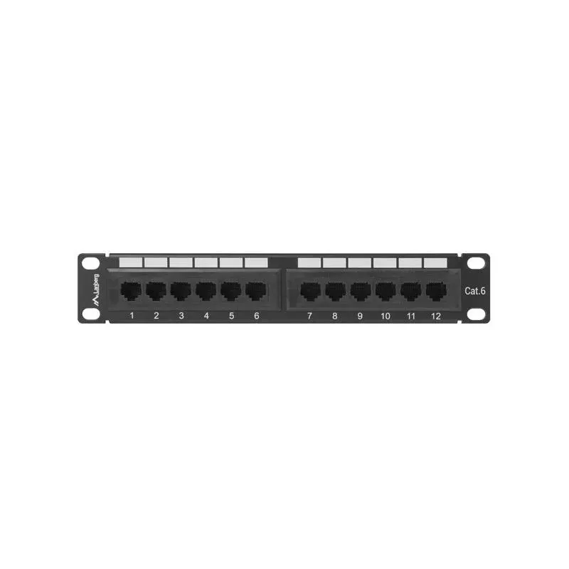 Patch panel Lanberg PPU6-9012-B 12 port 1U 10" kat.6 czarny