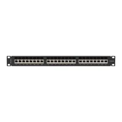 Patch panel Lanberg 24 port 1U kat.6A ekranowany czarny