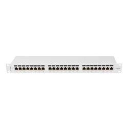 Patch panel Lanberg 24 port 1U kat.6A ekranowany szary