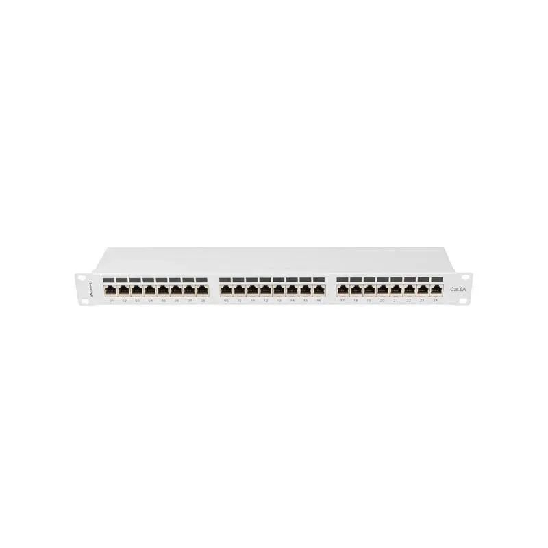Patch panel Lanberg 24 port 1U kat.6A ekranowany szary