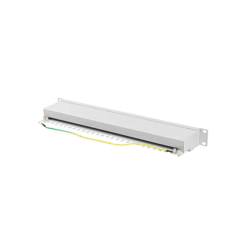 Patch panel Lanberg 24 port 1U kat.6A ekranowany szary