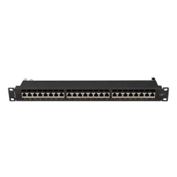 Patch panel Lanberg 24 port 1U kat.7 ekranowany czarny