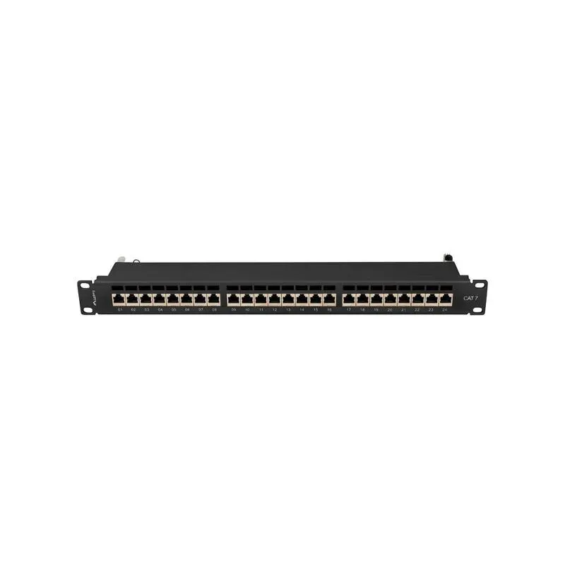 Patch panel Lanberg 24 port 1U kat.7 ekranowany czarny