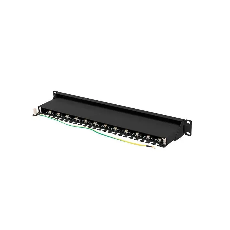 Patch panel Lanberg 24 port 1U kat.7 ekranowany czarny