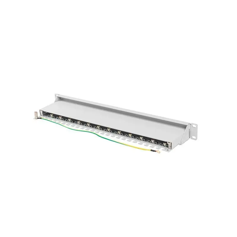 Patch panel Lanberg 24 port 1U kat.7 ekranowany szary