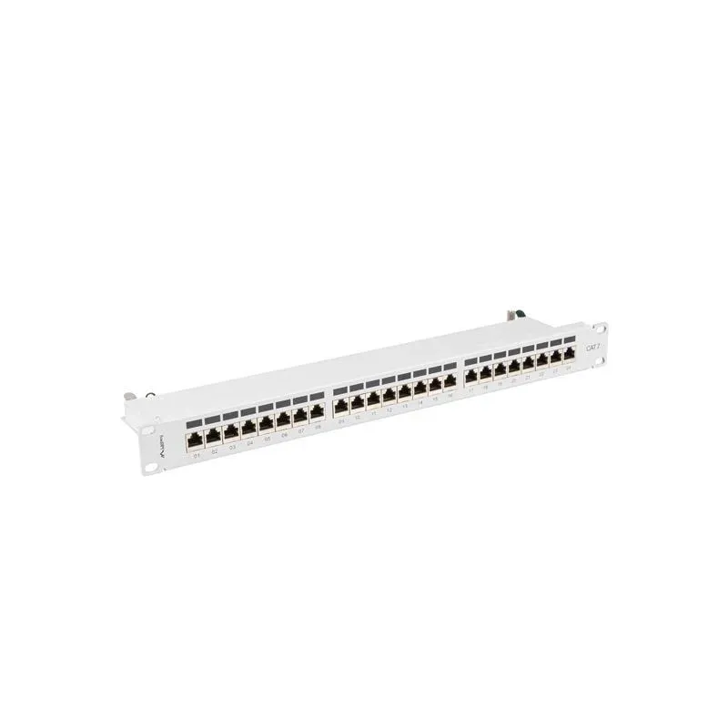 Patch panel Lanberg 24 port 1U kat.7 ekranowany szary