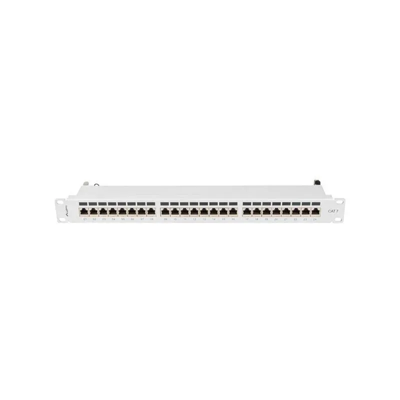Patch panel Lanberg 24 port 1U kat.7 ekranowany szary