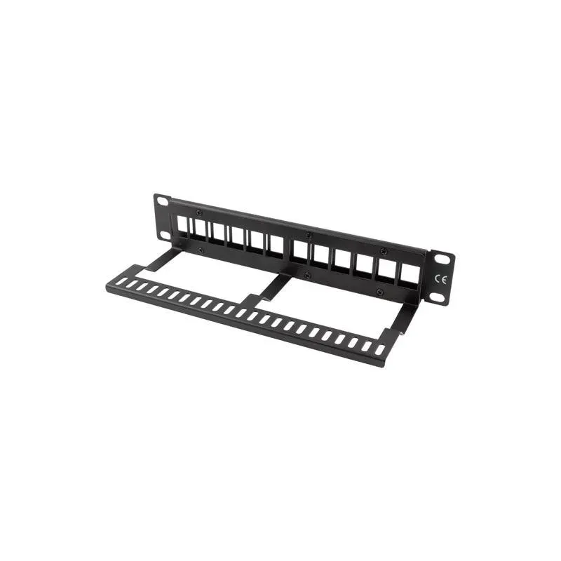 Patch panel pusty Lanberg 12 port 1U 10" z organizerem do modułów keystone