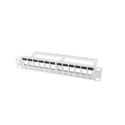 Patch panel pusty Lanberg 12 port 1U 10" z organizerem do modułów keystone