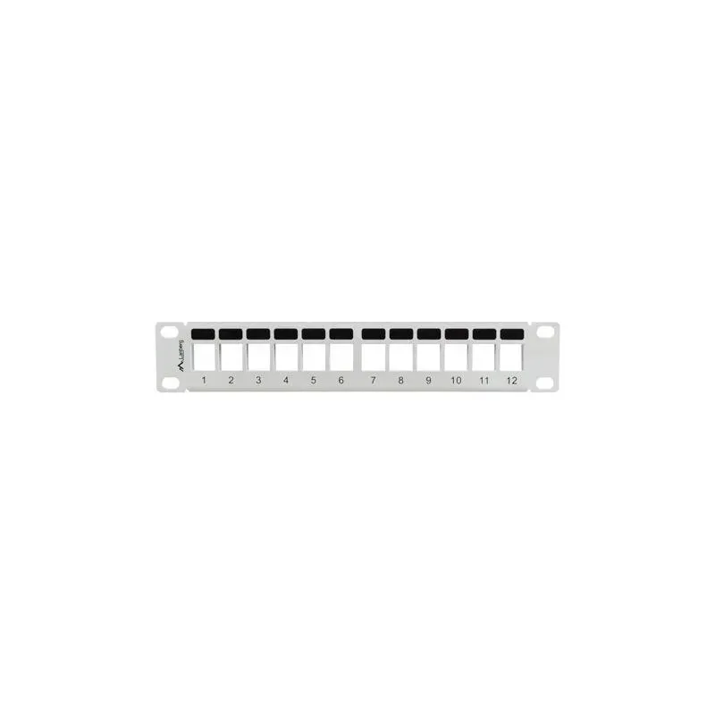 Patch panel pusty Lanberg 12 port 1U 10" z organizerem do modułów keystone
