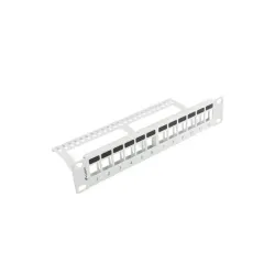 Patch panel pusty Lanberg 12 port 1U 10" z organizerem do modułów keystone
