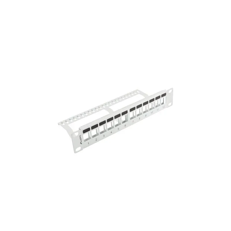 Patch panel pusty Lanberg 12 port 1U 10" z organizerem do modułów keystone