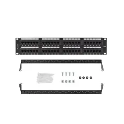 Patch panel Lanberg PPU5-2048-B 48 port 2U 19" kat.5e czarny