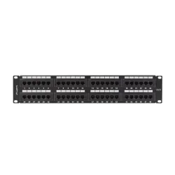 Patch panel Lanberg PPU6-2048-B 48 port 2U 19" kat.6 czarny