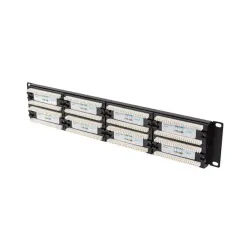 Patch panel Lanberg PPU6-2048-B 48 port 2U 19" kat.6 czarny