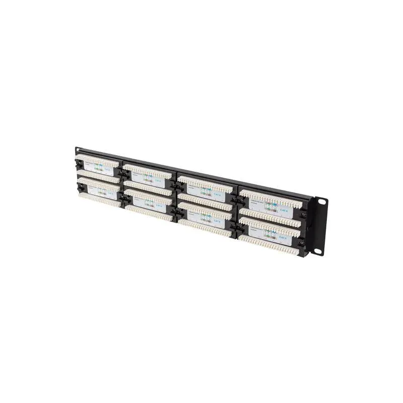Patch panel Lanberg PPU6-2048-B 48 port 2U 19" kat.6 czarny